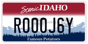 R000J6Y  license plate in ID