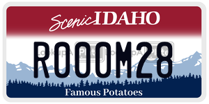 R000M28  license plate in ID
