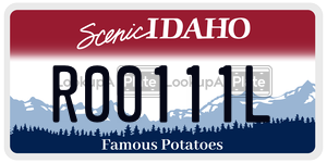 R00111L  license plate in ID