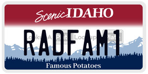 RADFAM1  license plate in ID