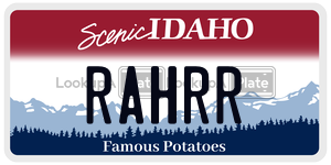 RAHRR  license plate in ID