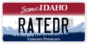 RATEDR  license plate in ID