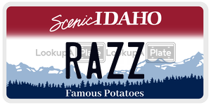 RAZZ  license plate in ID