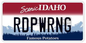 RDPWRNG  license plate in ID