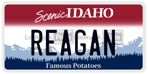 REAGAN  license plate in ID
