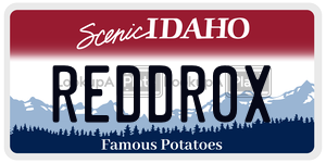 REDDR0X  license plate in ID