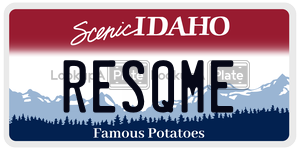 RESQME  license plate in ID