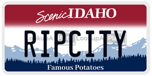 RIPCITY  license plate in ID