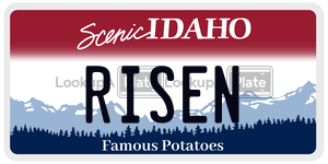 RISEN  license plate in ID