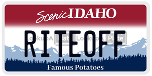 RITE0FF  license plate in ID