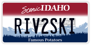 RIV2SKI  license plate in ID