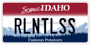 RLNTLSS  license plate in ID