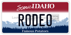 RODEO  license plate in ID