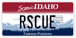 RSCUE  license plate in ID