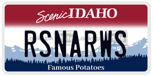 RSNARWS  license plate in ID
