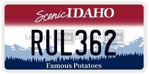 RUL362  license plate in ID