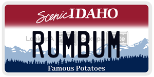 RUMBUM  license plate in ID