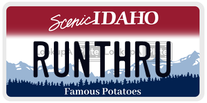 RUNTHRU  license plate in ID