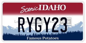 RYGY23  license plate in ID