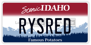 RYSRED  license plate in ID