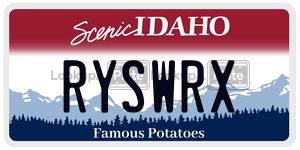 RYSWRX  license plate in ID