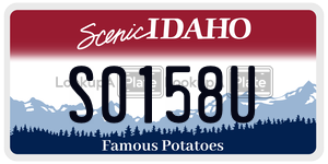 S0158U  license plate in ID