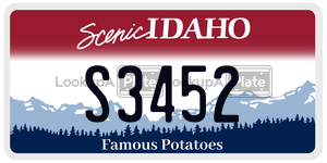 S3452  license plate in ID