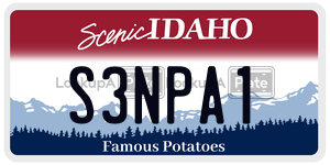 S3NPA1  license plate in ID
