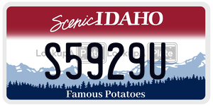 S5929U  license plate in ID