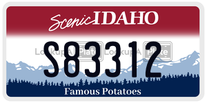 S83312  license plate in ID