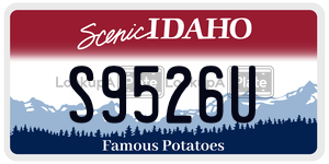 S9526U  license plate in ID
