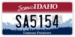 SA5154  license plate in ID