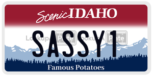 SASSY1  license plate in ID