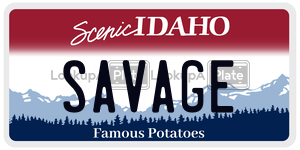 SAVAGE  license plate in ID