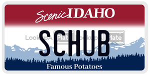 SCHUB  license plate in ID