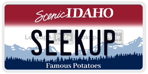 SEEKUP  license plate in ID