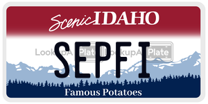 SEPFI  license plate in ID