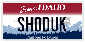 SH0DUK  license plate in ID