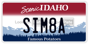 SIM8A  license plate in ID