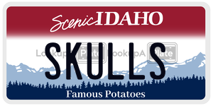 SKULLS  license plate in ID