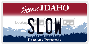 SLOW  license plate in ID