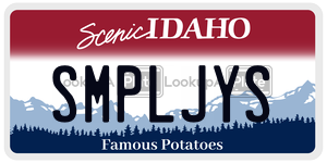 SMPLJYS  license plate in ID