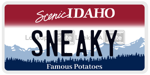 SNEAKY  license plate in ID
