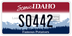 SO442  license plate in ID