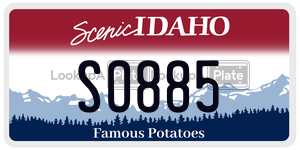SO885  license plate in ID