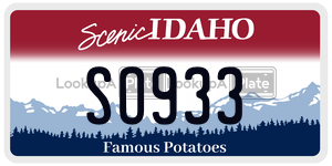 SO933  license plate in ID