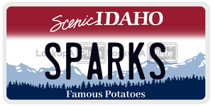 SPARKS  license plate in ID