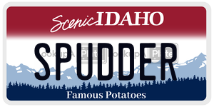SPUDDER  license plate in ID