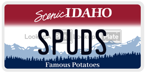 SPUDS  license plate in ID