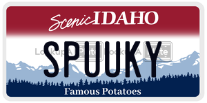 SPUUKY  license plate in ID